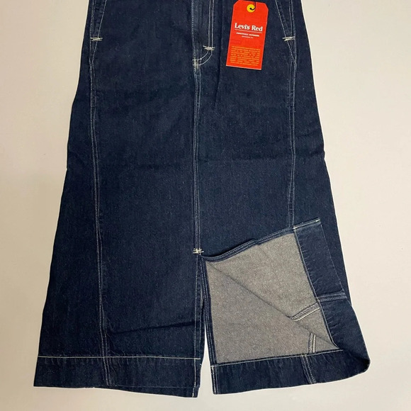 LEVI'S RED WOMEN'S LOW-RISE TWISTED SLIM BLUE DENIM SKIRT SIZE MEDIUM - Picture 9 of 16